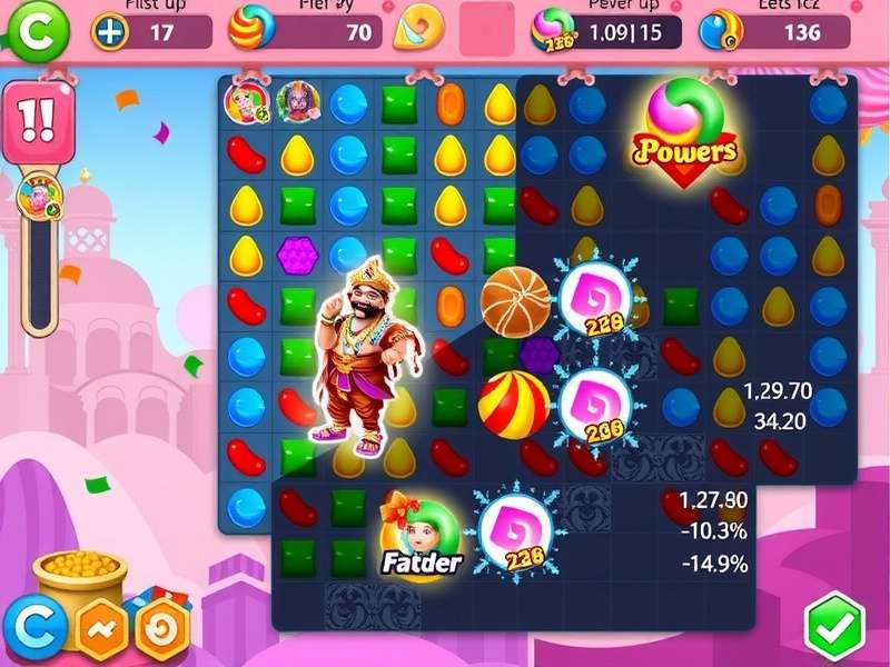 Candy Delight power-ups and boosters with Indian cultural elements