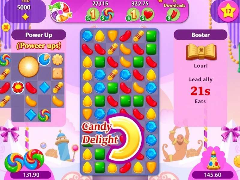 Candy Delight gameplay screenshot showing colorful candies and Indian-themed elements